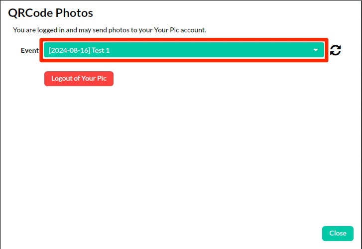 Sparkbooth QR Code Photos events screenshot
